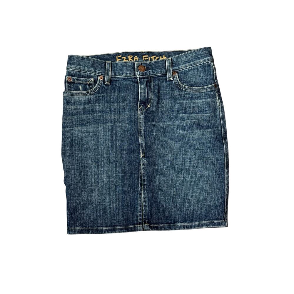 Denim Mini Skirt in Dark Blue - Ezra Fitch